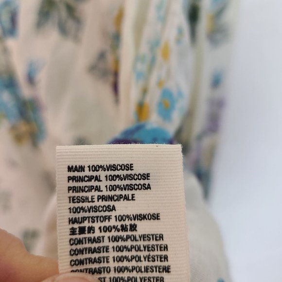 Free People Womens L Cream Floral Hold On To Me Long Sleeve Button Up Blouse NWT - Picture 8 of 11